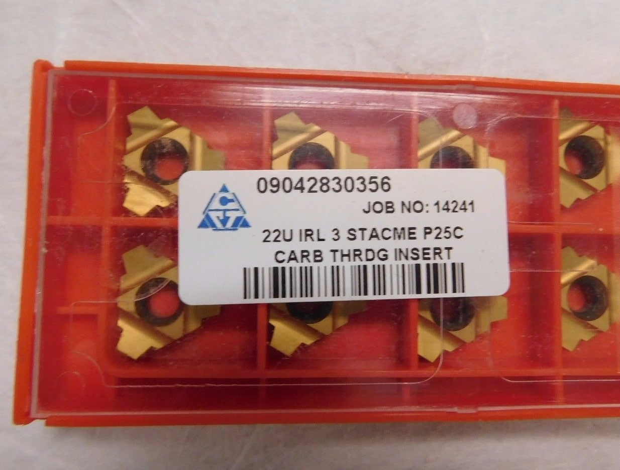 Carmex Carbide Laydown Threading Insert 22IR P25C Qty 10 14241