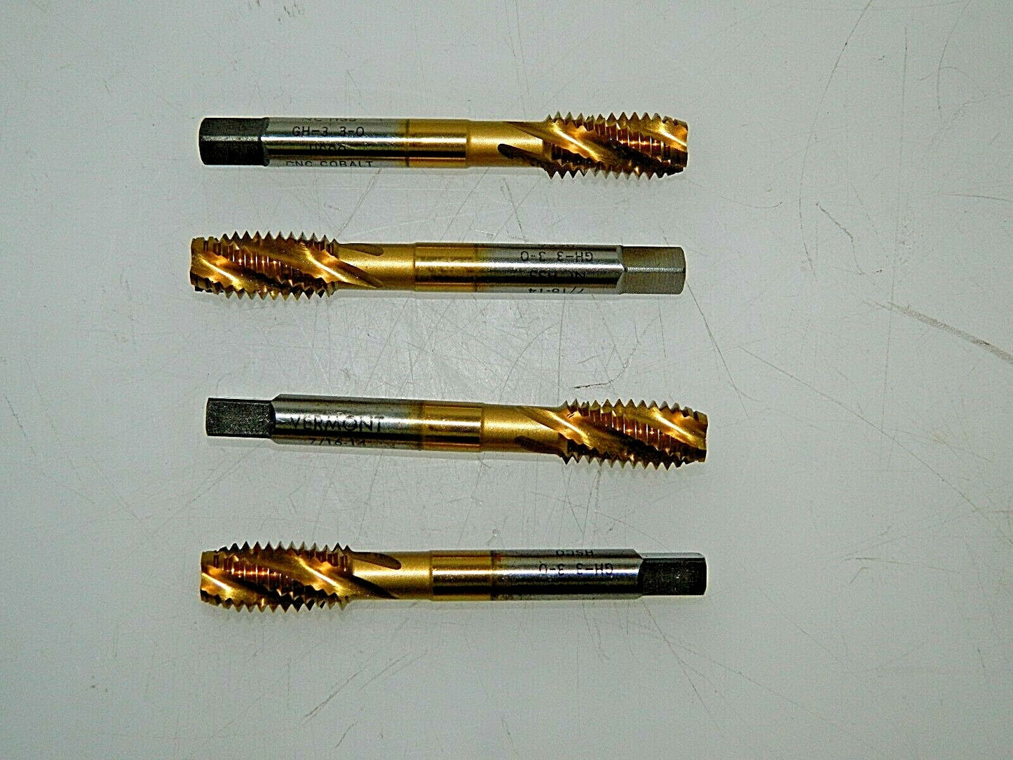 Vermont Bottom Tap 7/16"-14 UNC 4F H3 HSCo TiN SF 8.20mmx22mmx80mm Qty 4 29
