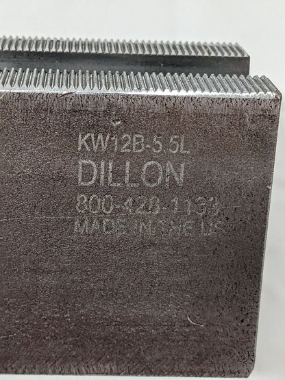 Dillon Soft Lathe Chuck Jaw: Serrated 2" OAW, 2.5" OAH, 5-1/2" OAL KW12B-5.5L