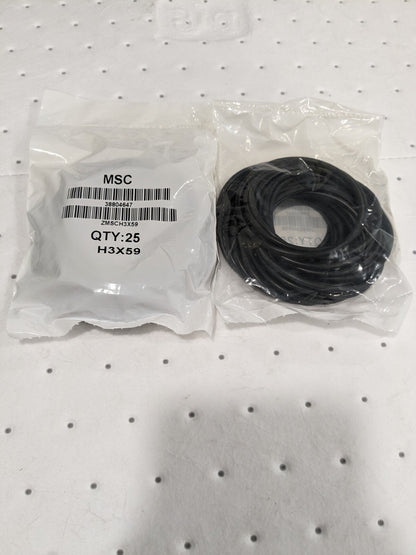 O-Ring: 65 mm OD, 59 mm ID, 3 mm Thick, Buna-N Qty 50 ZMSCH3X59