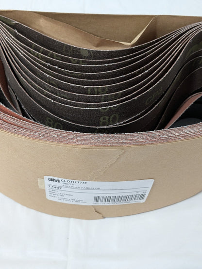 (50) 3M Abrasive Belt: 1" Wide, 30" OAL, 80G, Ceramic Aluminum Oxide 7010360671