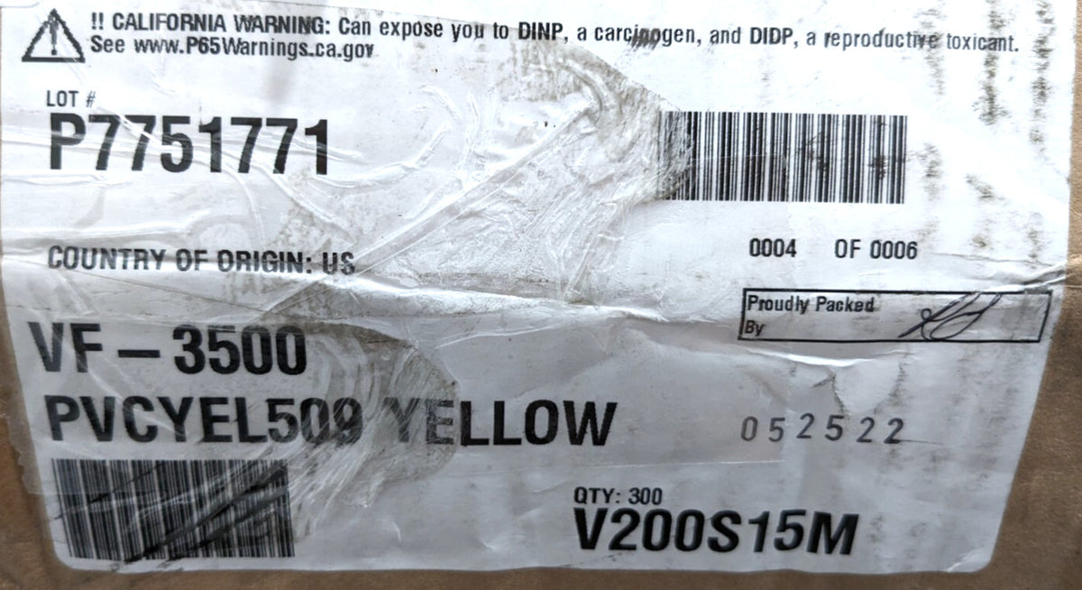 Caplugs Yellow Flange Cap 300pcs 3.5" ID x 4.155" OD Flexible & Round V200S15M