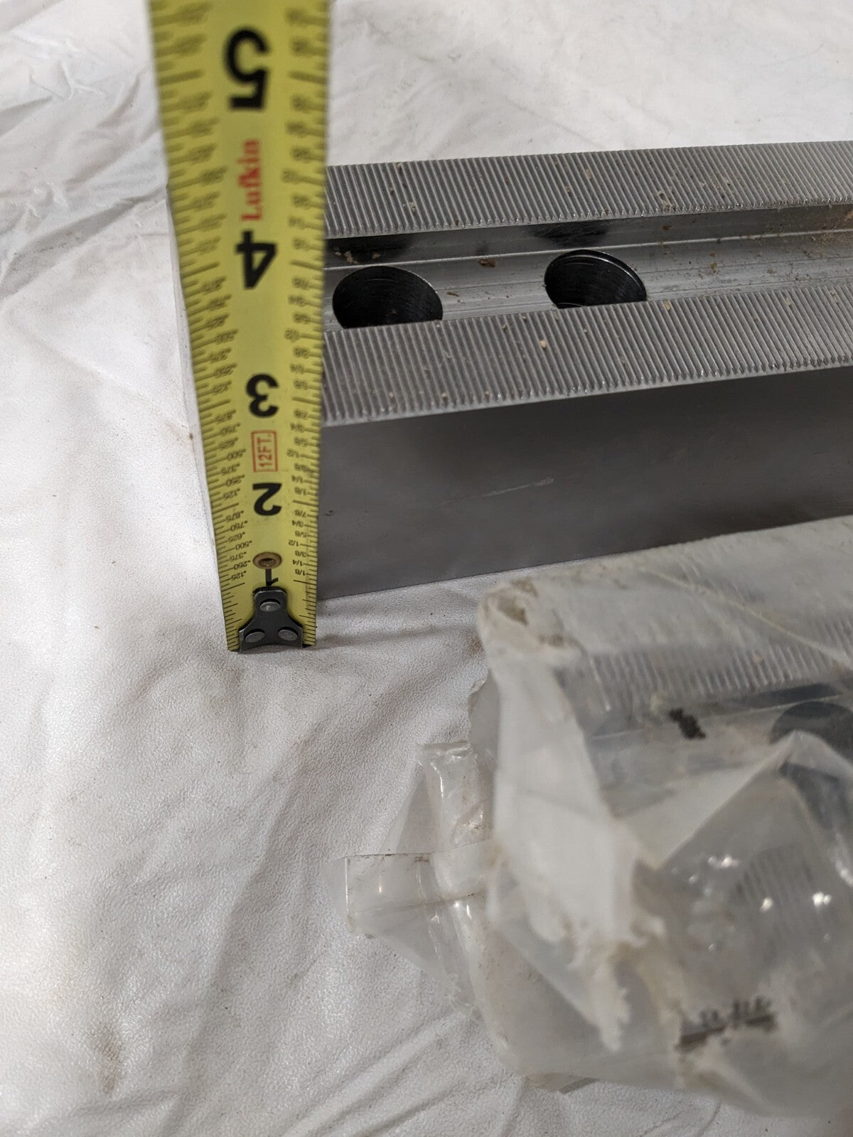 Soft Lathe Chuck Jaw: Serrated 6-1/2" OAL, 2-1/2" OAW, 2-5/8" OAH