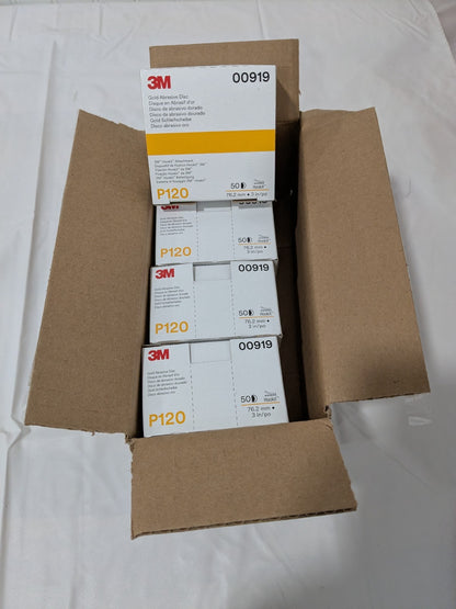 3M Abrasive Paper Disc 3" Dia, A/O, P120 Grit Box of 200 7000118761