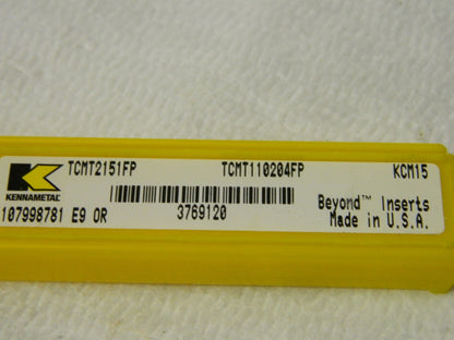 Kennametal Carbide Insert TCMT2151FP KCM15 QTY 4  3769120