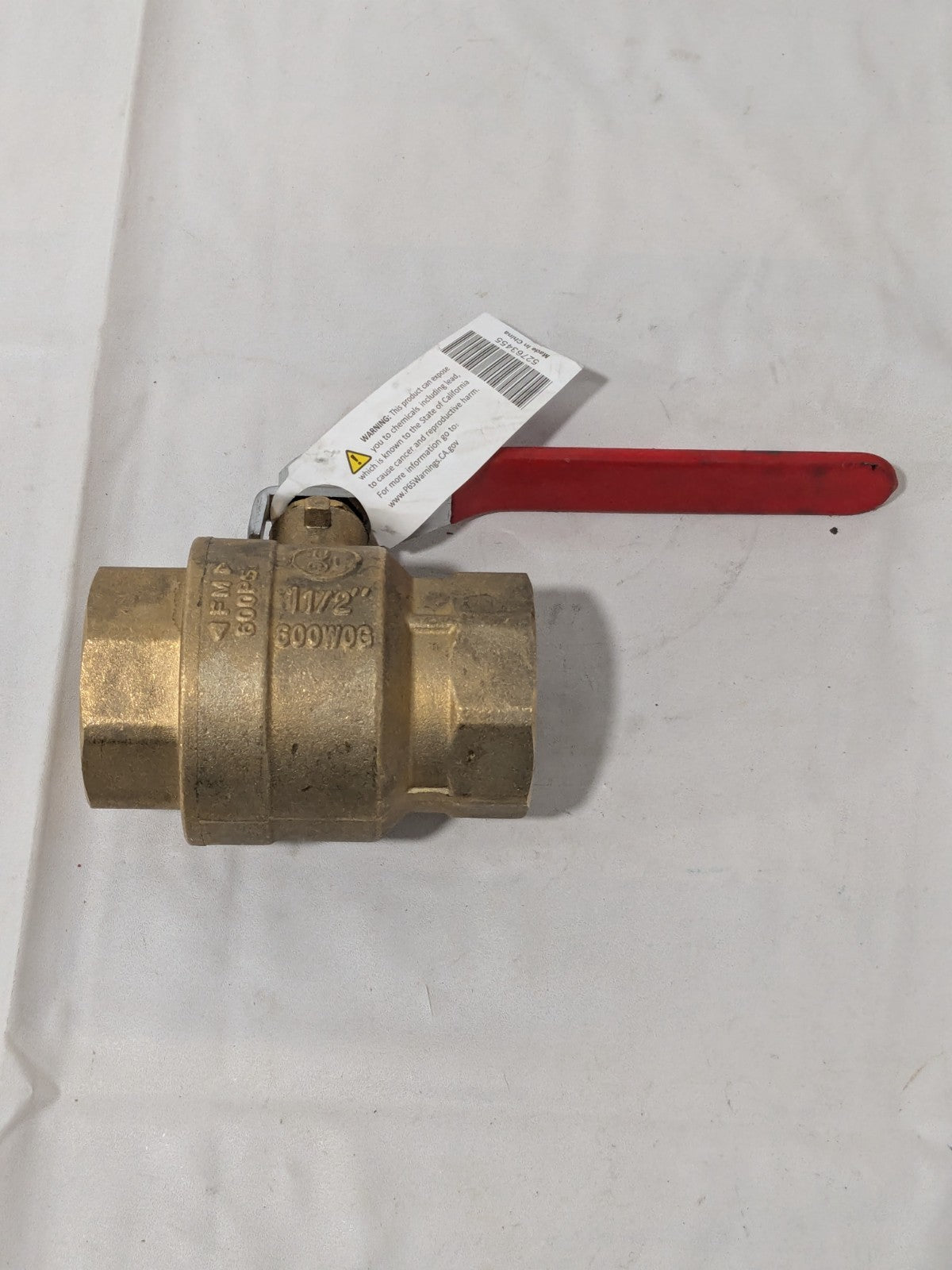 Full-Port Ball Valve: 1-1/2" Pipe, Full Port, Brass, 600 WOG  TXN150