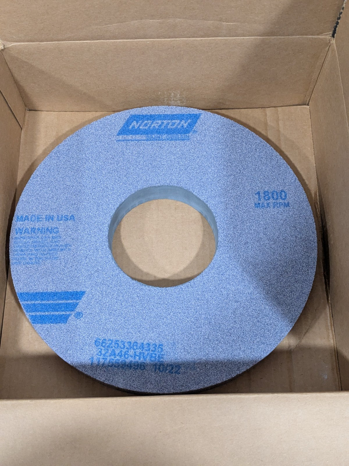 Norton Surface Grinding Wheel: 14" Dia, 1-1/2" Thick, 5" Arbor, 4