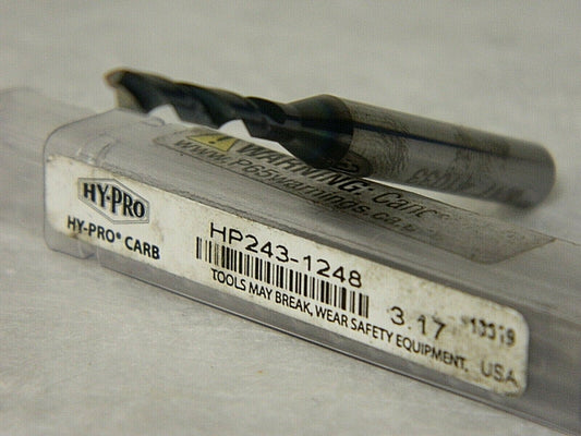 HY-PRO 3.17mm 140° Solid Carbide Screw Machine Drill Bit QTY 3 HP243-1248