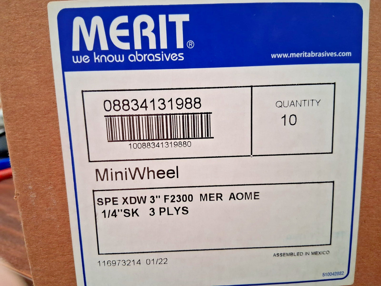 Merit Abrasives Mounted Scrubber Buffing Wheels QTY10 3" Dia 84525385