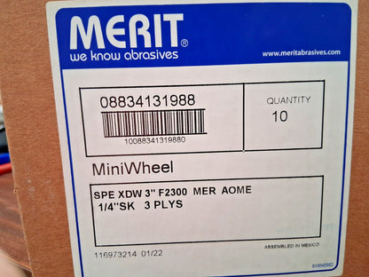 Merit Abrasives Mounted Scrubber Buffing Wheels QTY10 3" Dia 84525385