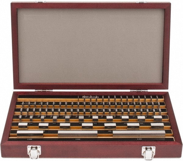 Mitutoyo 81 Piece Gage Block Set Steel 0.05 to 4" Range w/Cert 516-902-26