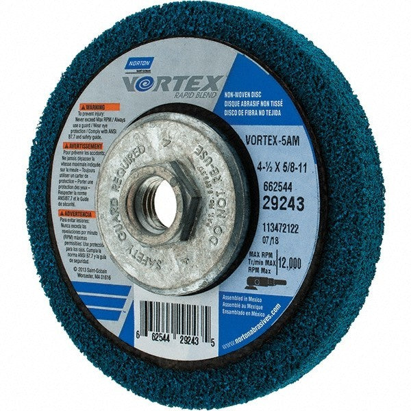 Norton Deburring Disc: 4-1/2" Dia, Medium Grade Aluminum Oxide 10 per box