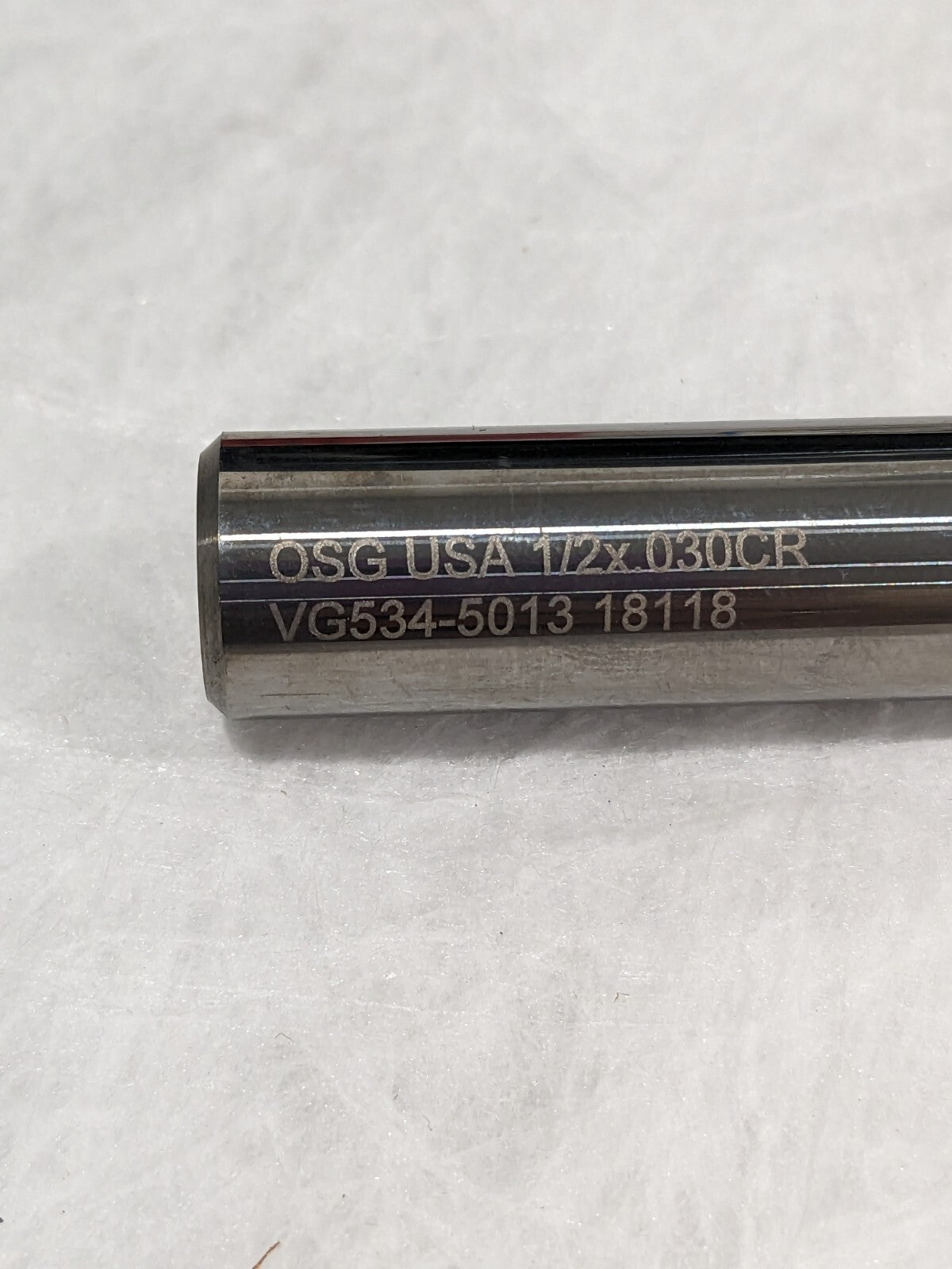 OSG Corner Radius End Mill 1/2" Dia, 1-1/4" LOC, 0.0300" Radius, 5 FL VG534-5013