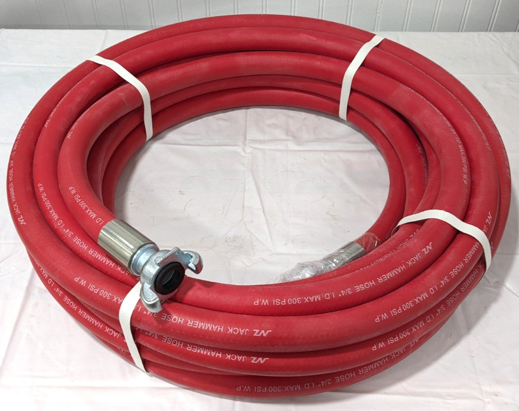 Heavy Duty Jackhammer Hose  3/4" X 50'  300 PSI  Quick Clamps  JKR07530-50-77-M