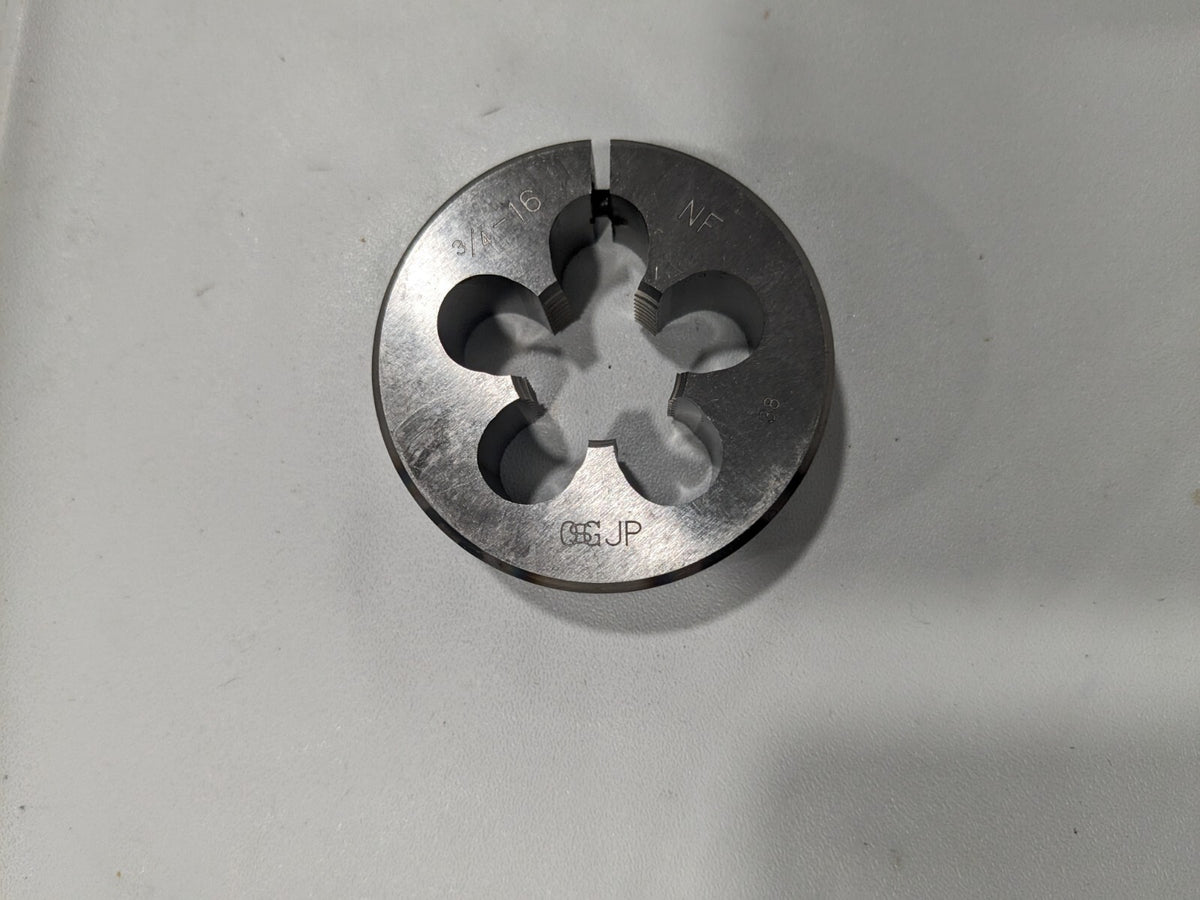 OSG Round Die: 3/4-16, 2" OD, High Speed Steel 2712100