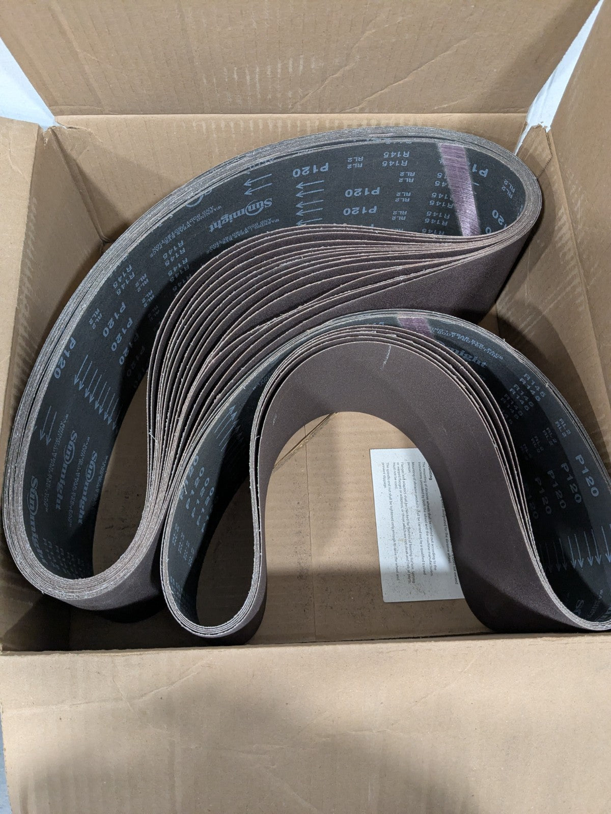 CGW Abrasive Belt: 6" Wide, 48" OAL, 120 Grit, Aluminum Oxide Qty 20 61297