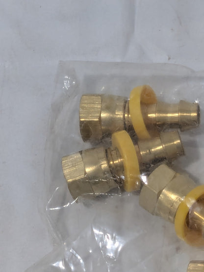 Barbed Push-On Hose Female Connector: 9/16" UNF, Brass Qty 5 38212866