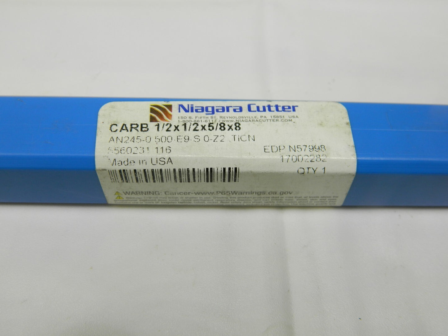 Niagara Cutter Carbide Square Nose End Mill 8" OAL 2 FL 5/8" LOC N5799