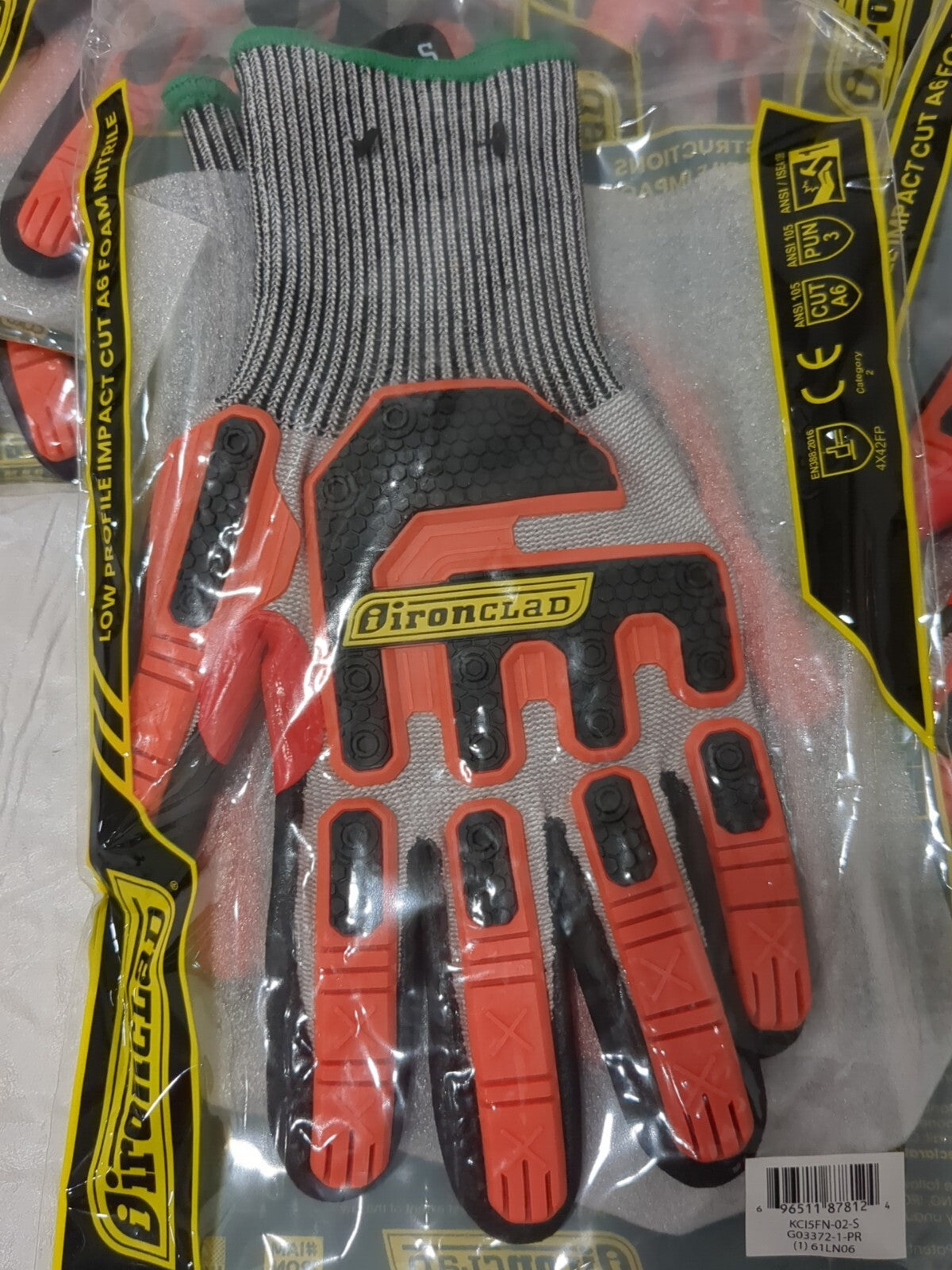 IRONCLAD 7pk of Cut Puncture & AbrasionResistant Gloves Size Small KCI5FN-02-S
