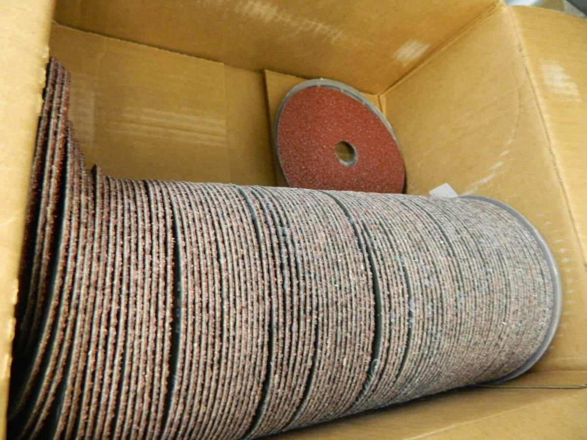 SAIT Fiber Disc qty100 5" Disc Dia, 7/8" Hole, 24 Grit, Aluminum Oxide 53024