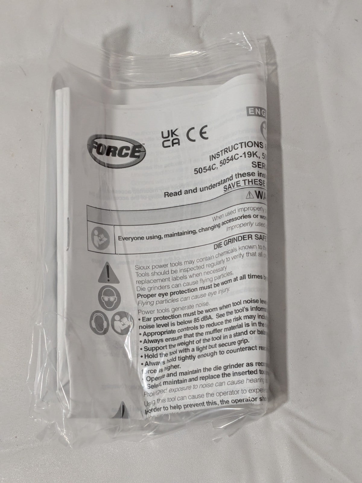 Sioux Tools Air Die Grinder: 1/4" Collet, 1/4" NPT Inlet, 22000 RPM 5054C