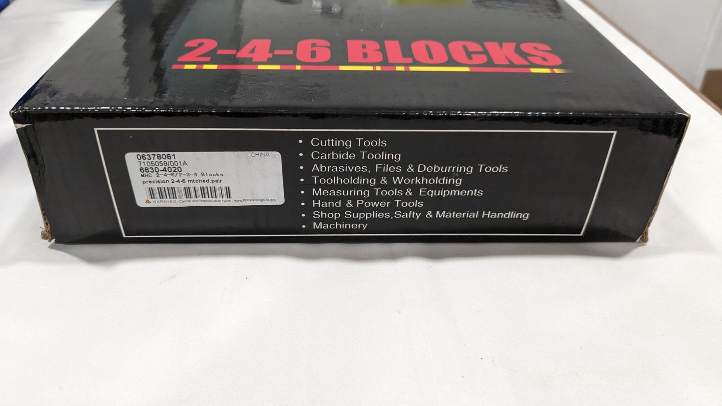 MHC Hardened Steel 2 - 4 - 6 Setup Blocks  Match Ground Pair 6630-4020