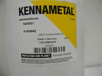 Kennametal Indexible KSEM Modular Drill 28.5mm 2Fl RH 8" OAL DWG60086703 54
