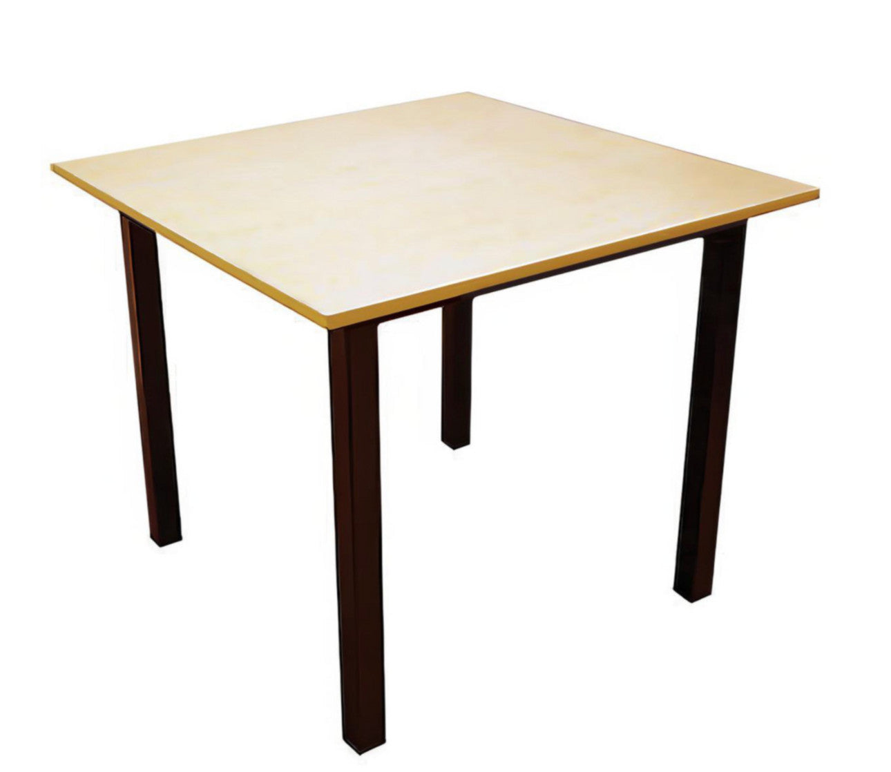 Lot of 3 Stationary Cafeteria Dining Table 36" x 36" Wood Top w/ Metal Legs