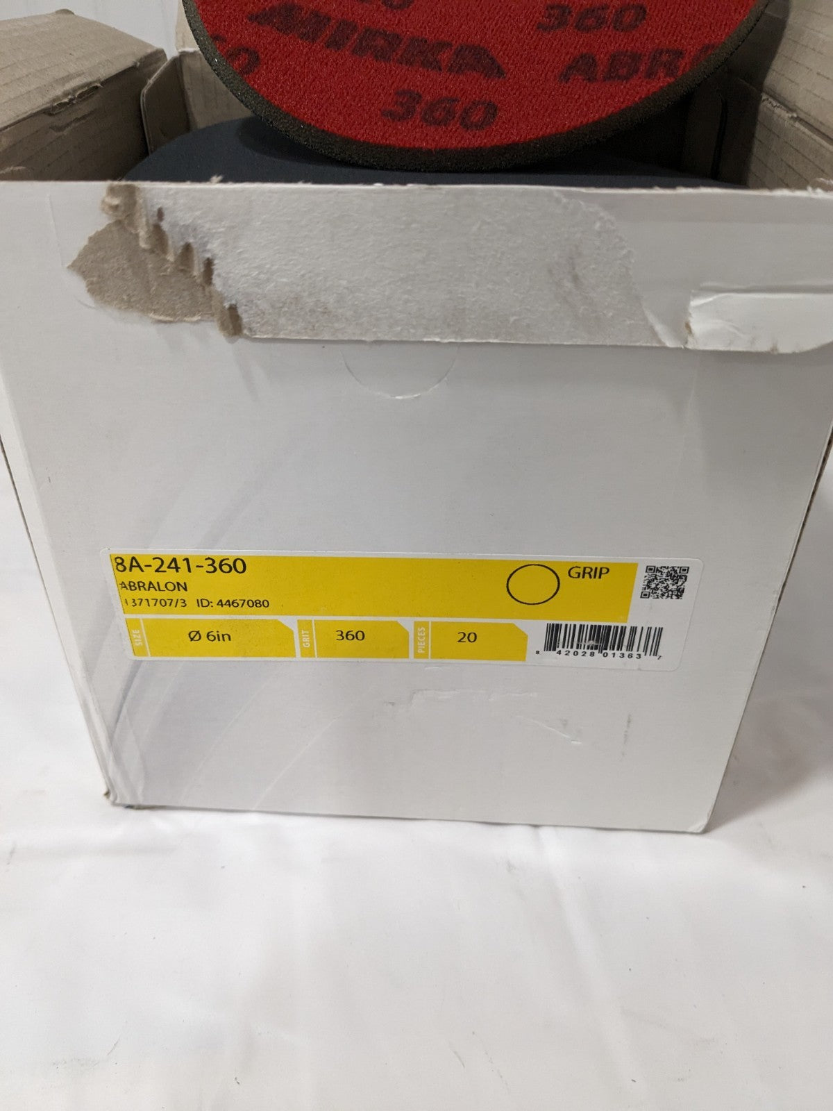 Mirka Abralon 6" 360 Grit Silicon Carbide Hook-and-Loop Discs Qty 20 8A-241