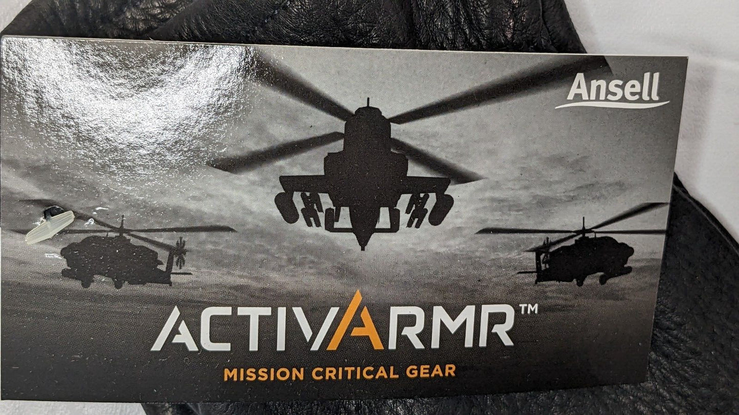 3 PAIRS ANSELL ActivArmr Deerskin Driver’s Utility Gloves Black Large 46-303