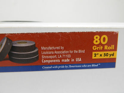 ABILITY ONE 2" x 50 Yd Shop Roll: 80 Grit, Aluminum Oxide 5350001876295