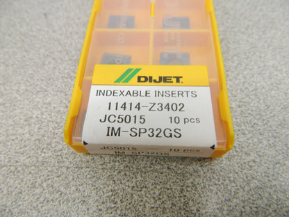 Dijet Carbide Milling Insert IM-SP32GS JC501 Qty 10 02173680