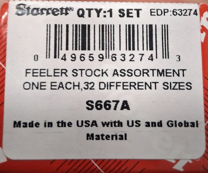 Starrett 27PCS Feeler Gage INCOMPLETE Set Missing.023,.025,.026,.027,.0035 63274