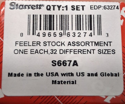 Starrett 27PCS Feeler Gage INCOMPLETE Set Missing.023,.025,.026,.027,.0035 63274