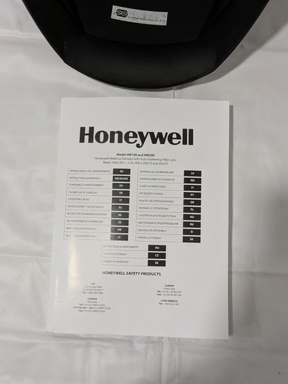 HONEYWELL Welding Helmet: Black, Shade 10, Nylon Fixed Front HW100