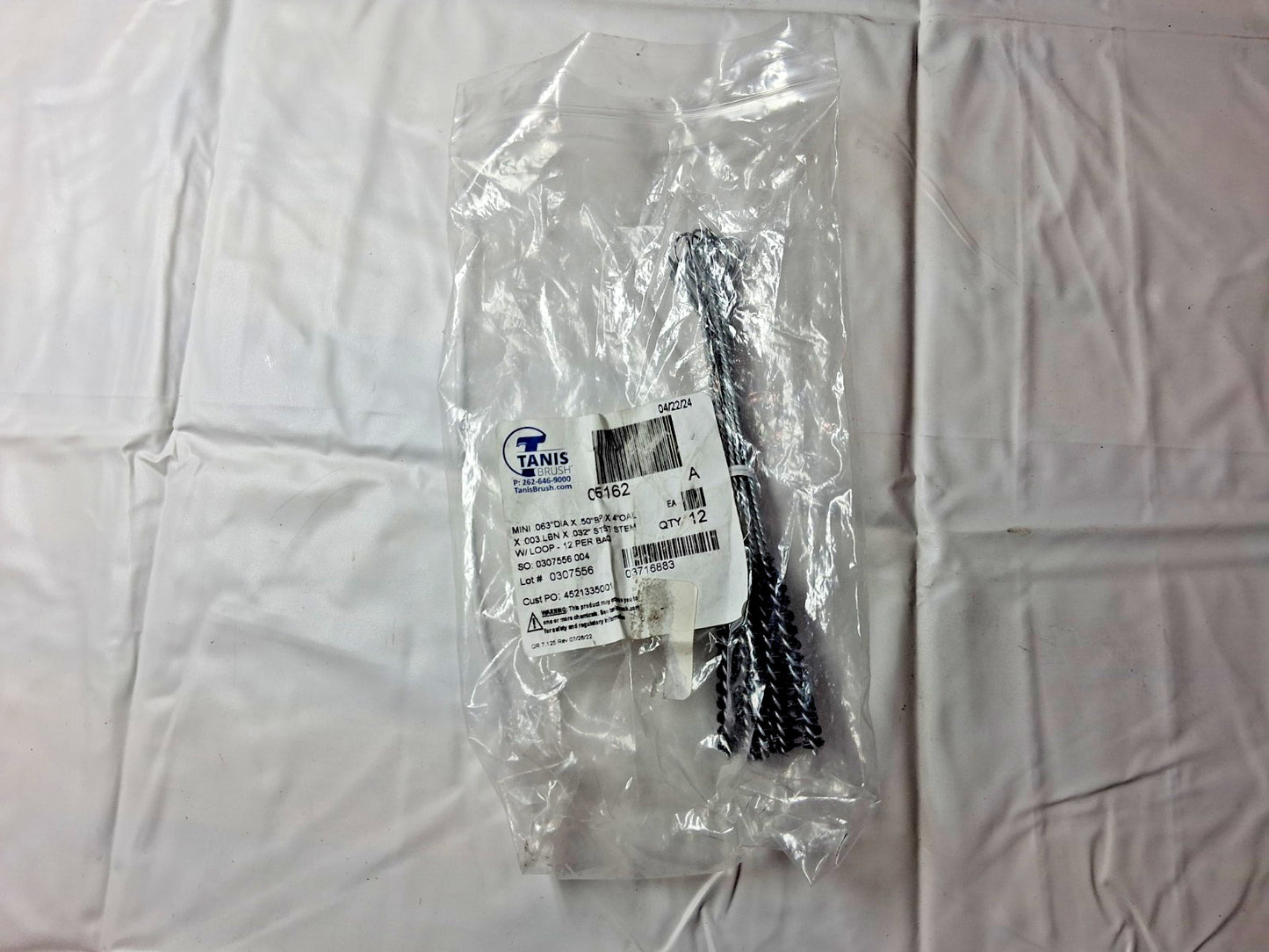 PRO-SOURCE Nylon Bristle Brush QTY12 1/2" Long x 1/16" Dia 05162