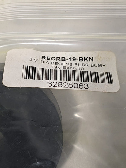 Rubber Bumpers 2-1/2" Diam., 1-1/8 Thread, 1" High Qty 20 RECRB-19-BKN