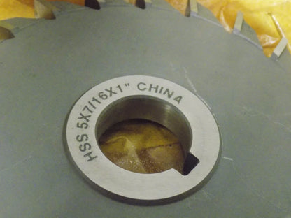 Precision Side Milling Cutter 5" Dia x 7/16" W x 1" Hole 22T 301-