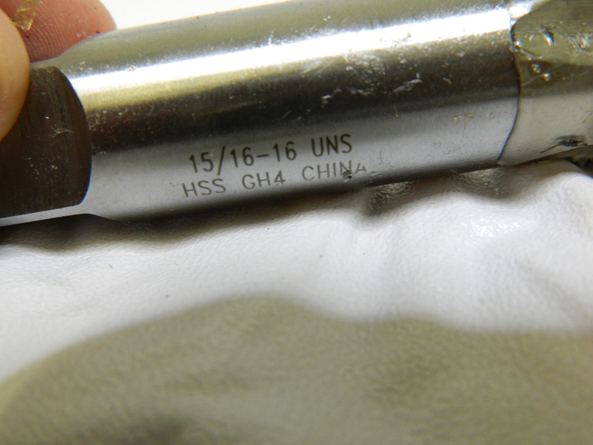 Interstate Straight Flute Tap: 15/16-16 UNS, 4 Flutes, Plug, 3B 04848693