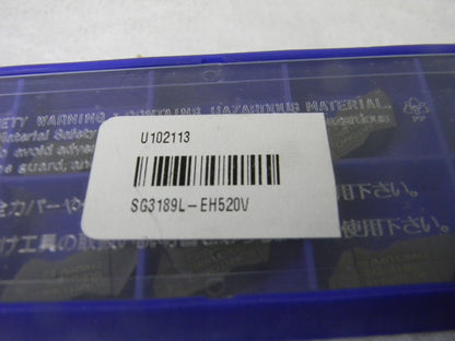 Sumitomo Carbide Grooving Inserts SG3189 EH520V 0.150 Max DOC Qty-10 U102113
