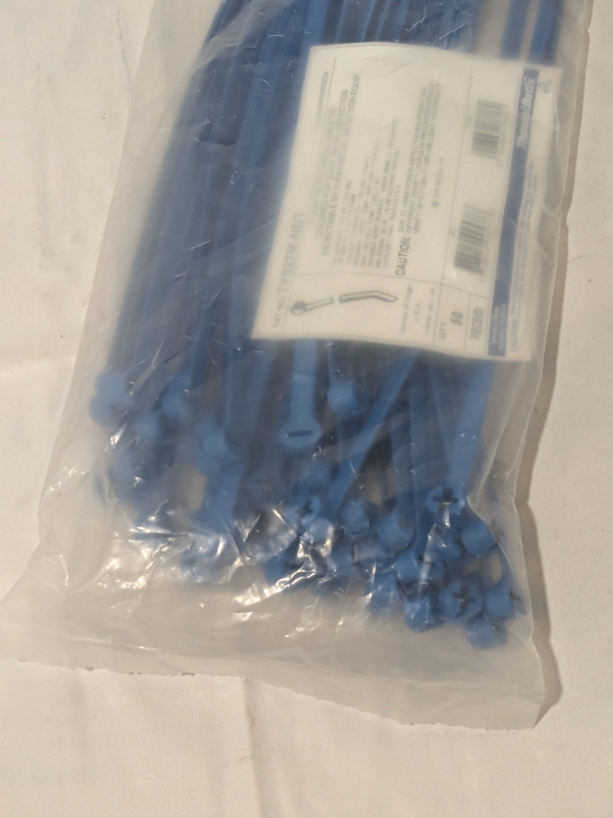 (50) T&B Metal Detectable Cable Tie: Stainless Steel Barb, 13-1/2" L TY527M-NDT