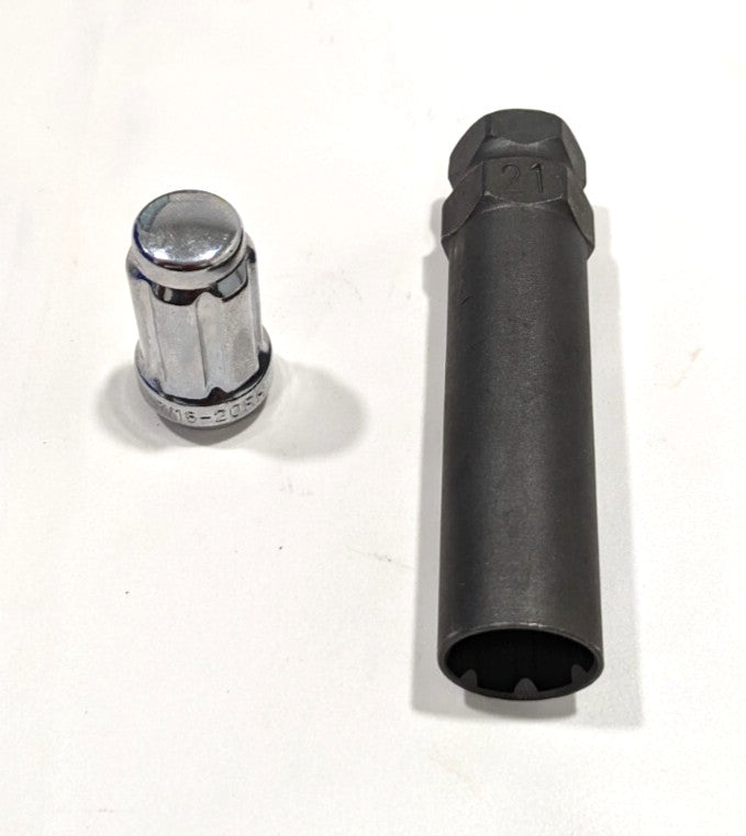 RPM Spline Drive Lug Nuts Chome 7/16-20 *10pcs*  With Deep Socket    C7002 C7301