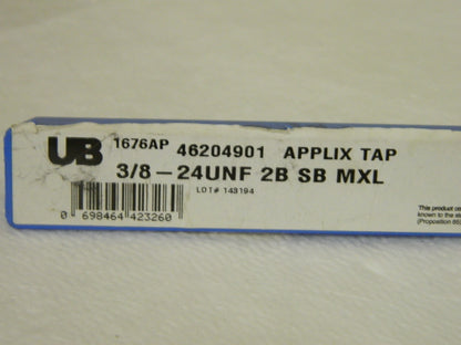 Union Butterfield Thread Forming Tap 3/8-24 UNF 3 FL TiCN Coated QTY 2  46204901