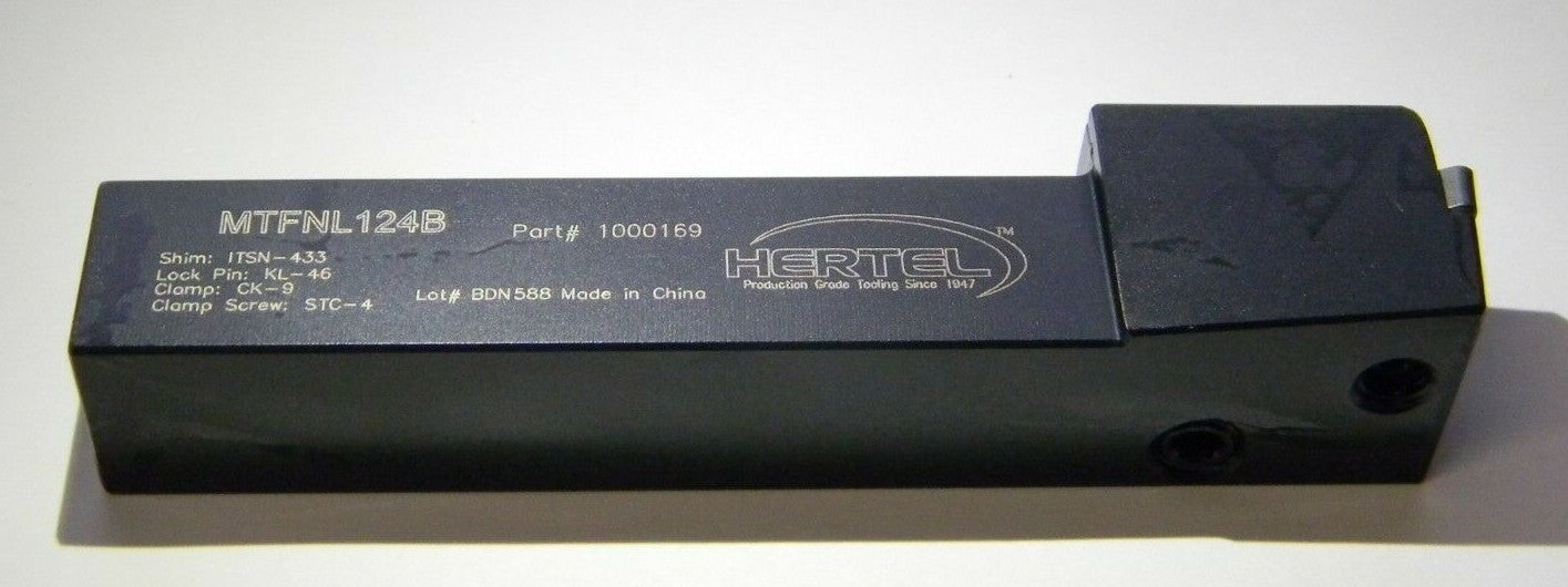 Hertel Indexable Turning Toolholder LH  3/4" x 3/4" Neg Rake  MTFNL124B 1000169