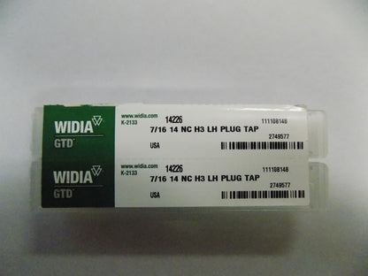Widia GTD Plug Hand Tap HSS 7/16-14 H3 LH Qty. 2  14226