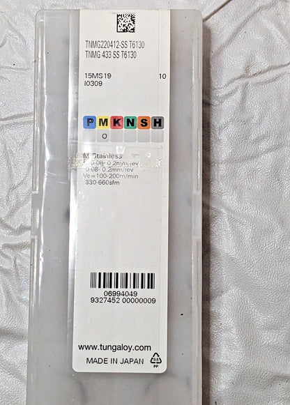 Tungaloy Carbide Indexable Turning Inserts TNMG 433 SS T6130 QTY 10 6994049