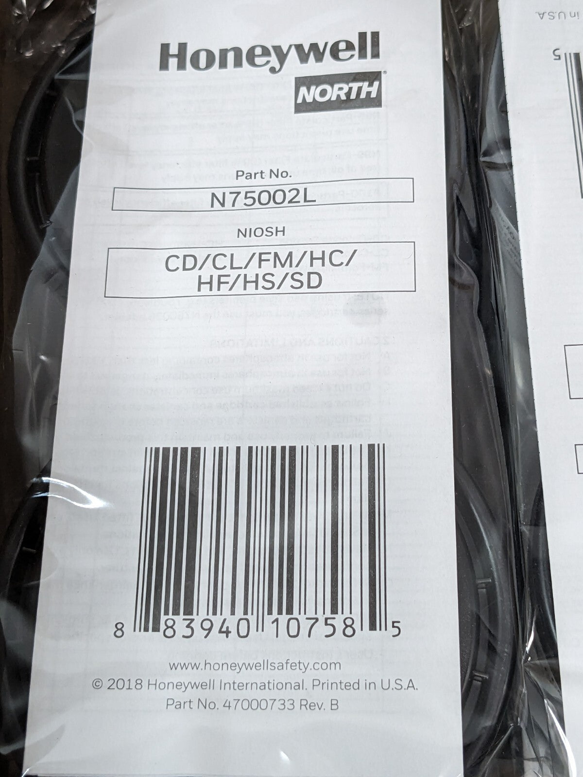 18 PAIRS Honeywell North Acid Gas (AG) Respirator Cartridges N75002L