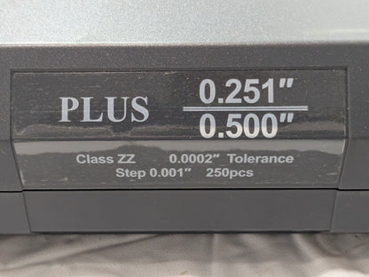SPI 250 Piece Plug Gage Set 0.251" to 0.500" Range Class ZZ Plus 22-15