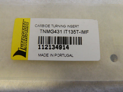 Interstate TNMG431 IT135T-IMF Carbide Turning Insert QTY 10 93614816