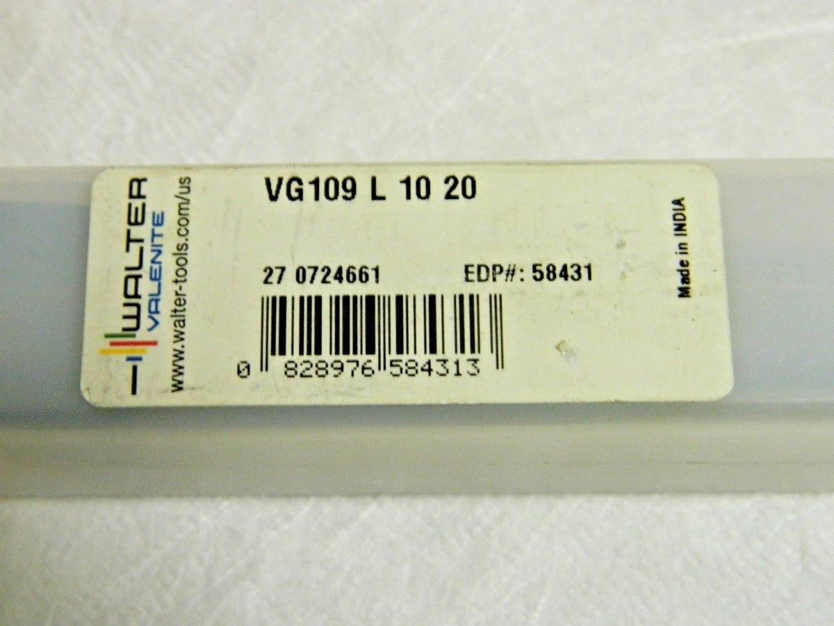 Walter-Valenite Indexable Grooving Toolholder 0.59" Max DOC VG109 L 10 20 5